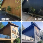 Before and After exterior house painting and staining in Seabeck, WA