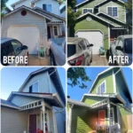 Before and After exterior house painting and staining in Bremerton, WA